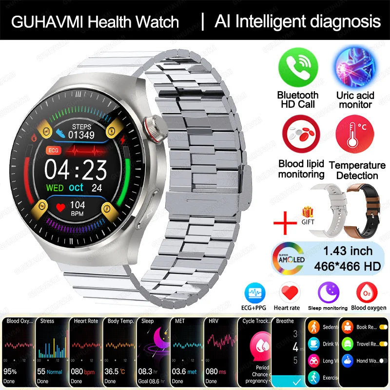 Nursing Grade Smart Watch Blood oxygen Blood Lipid Uric Acid ECG