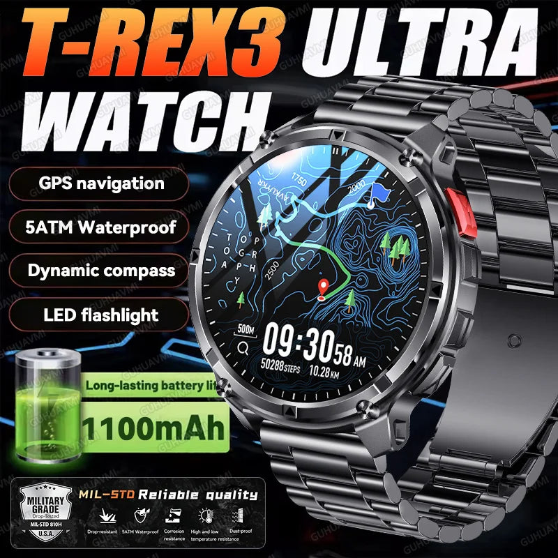 2026 New T-Rex3 Ultra Waterproof GPS Military Level Trek  Smart Watch