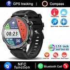 Smartwatch with various features highlighted on a white background