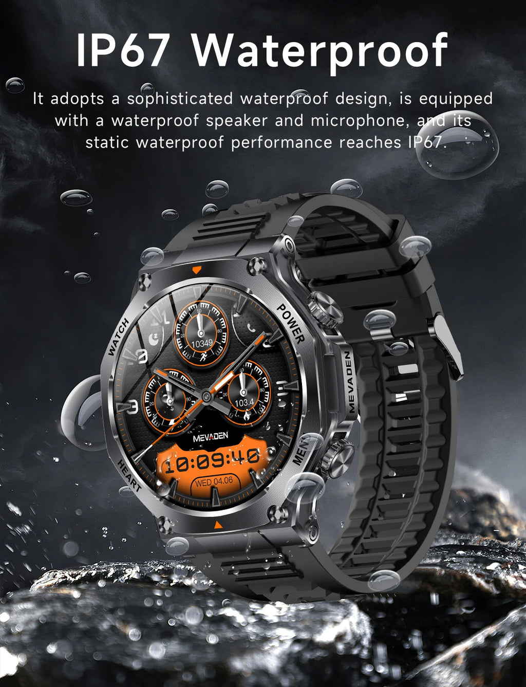 MEVADEN Large Screen  Sports Fitness Tracker Health Monitor Smart Watch