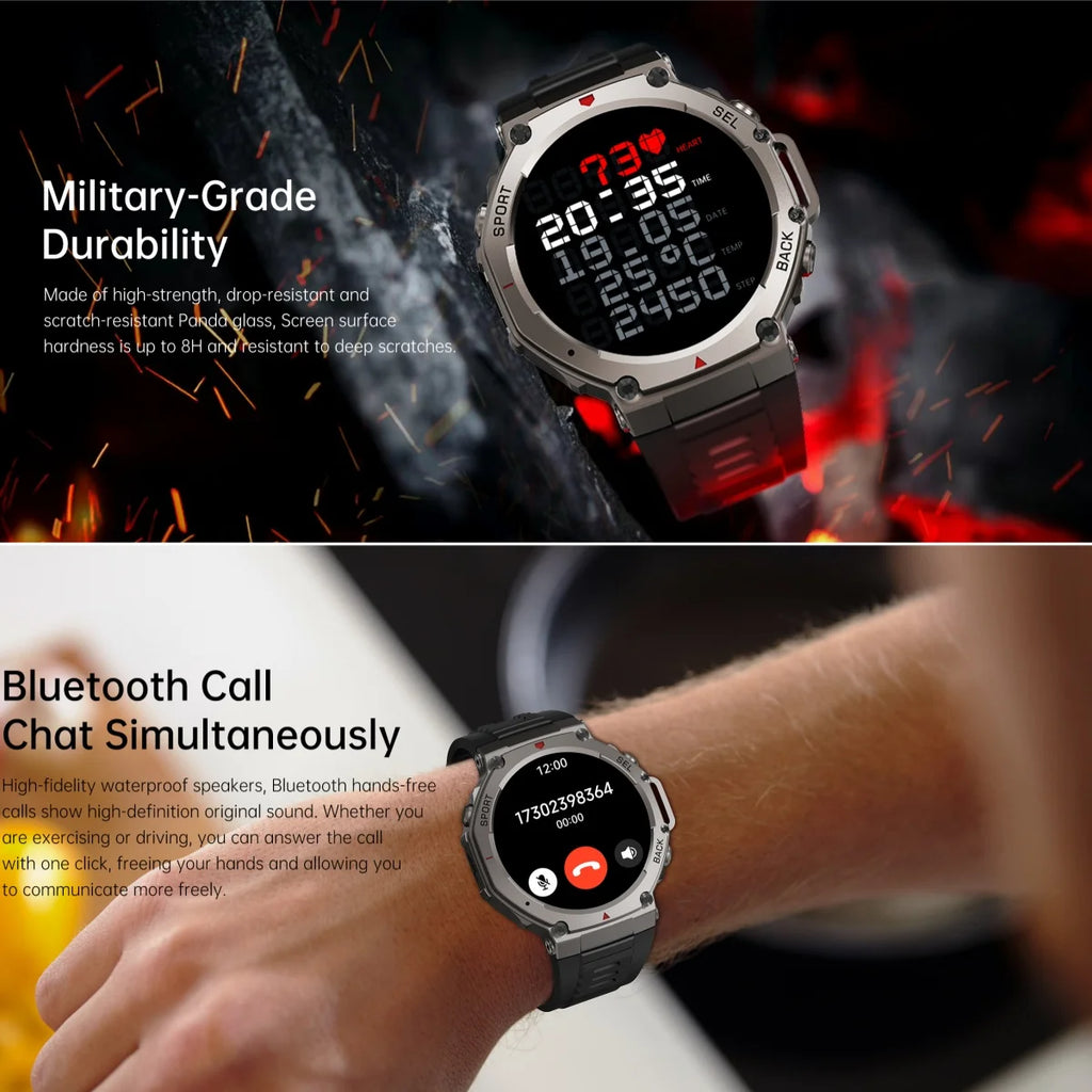 VWAR T-Rex3 Compass Altimeter Military Smartwatch 50m Waterproof Built-in GPS