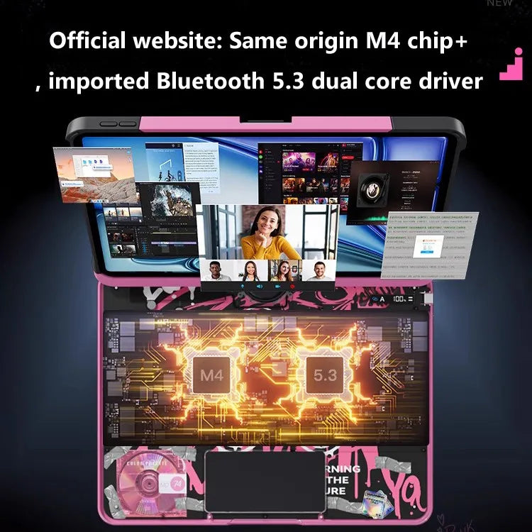 Case with Keyboard for IPad 11th Gen A16 2025 Air11 Inch M3 M2 10th Air7 6 5 4 10.2 9th 8th 7th Pro 11Transparent Backlit Case.