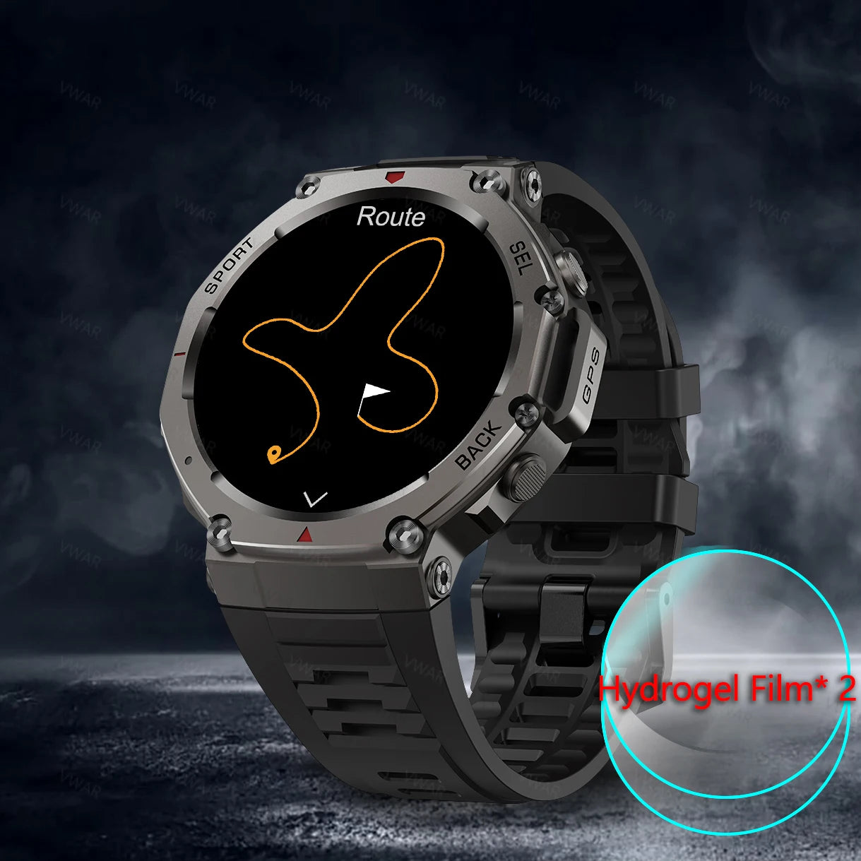 VWAR T-Rex3 Compass Altimeter Military Smartwatch 50m Waterproof Built-in GPS