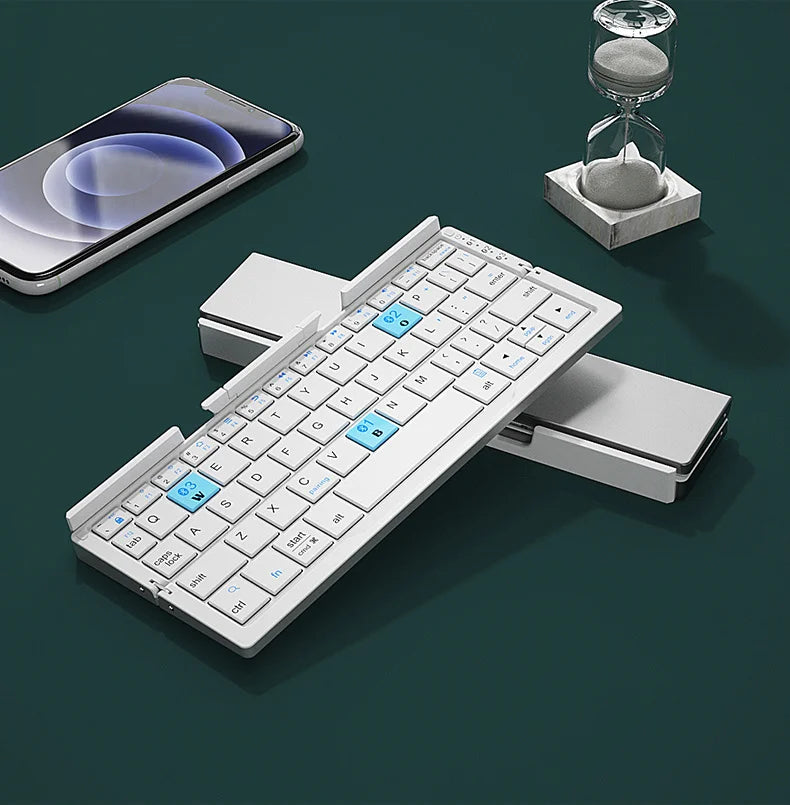 Mini Foldable Bluetooth Keyboard  Support 3 Devices  for Phone Tablet.