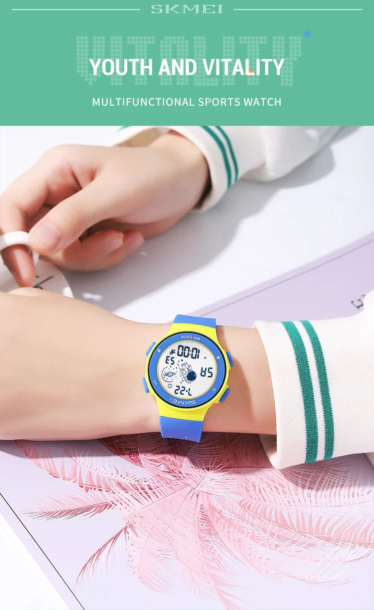 Digital Watches Colorful Light LED Waterproof for Kids