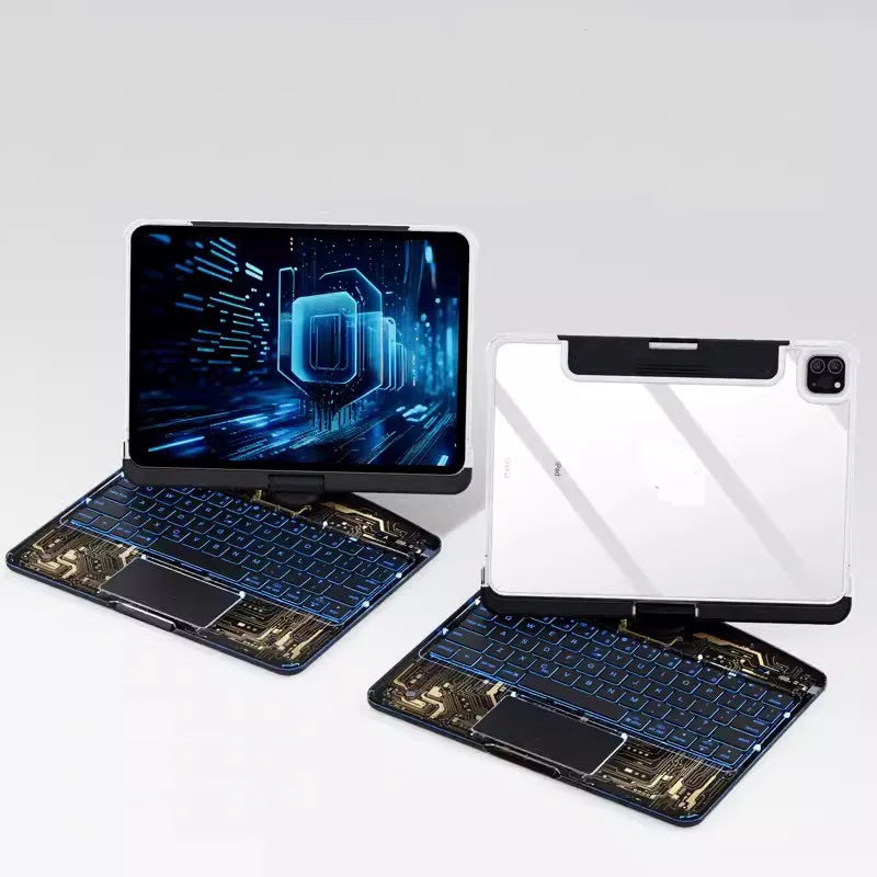 Case with Keyboard for IPad 11th Gen A16 2025 Air11 Inch M3 M2 10th Air7 6 5 4 10.2 9th 8th 7th Pro 11Transparent Backlit Case.