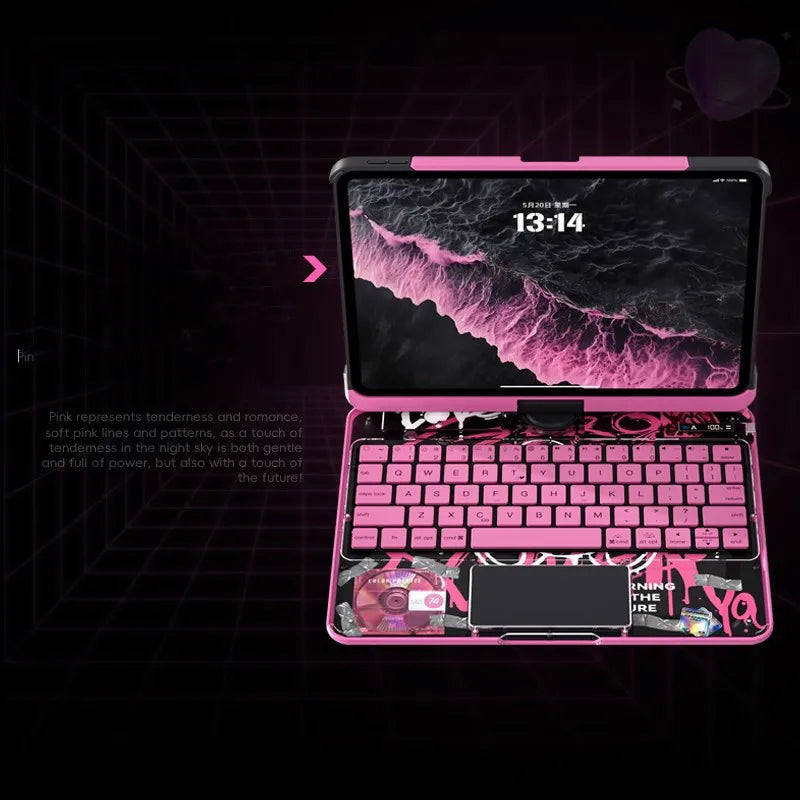 Case with Keyboard for IPad 11th Gen A16 2025 Air11 Inch M3 M2 10th Air7 6 5 4 10.2 9th 8th 7th Pro 11Transparent Backlit Case.