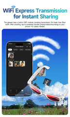 AI Sony 8MP Smart Sunglasses Photo Video Shooting Recognition Translation Wifi Bluetooth Music Play