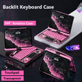 Case with Keyboard for IPad 11th Gen A16 2025 Air11 Inch M3 M2 10th Air7 6 5 4 10.2 9th 8th 7th Pro 11Transparent Backlit Case.
