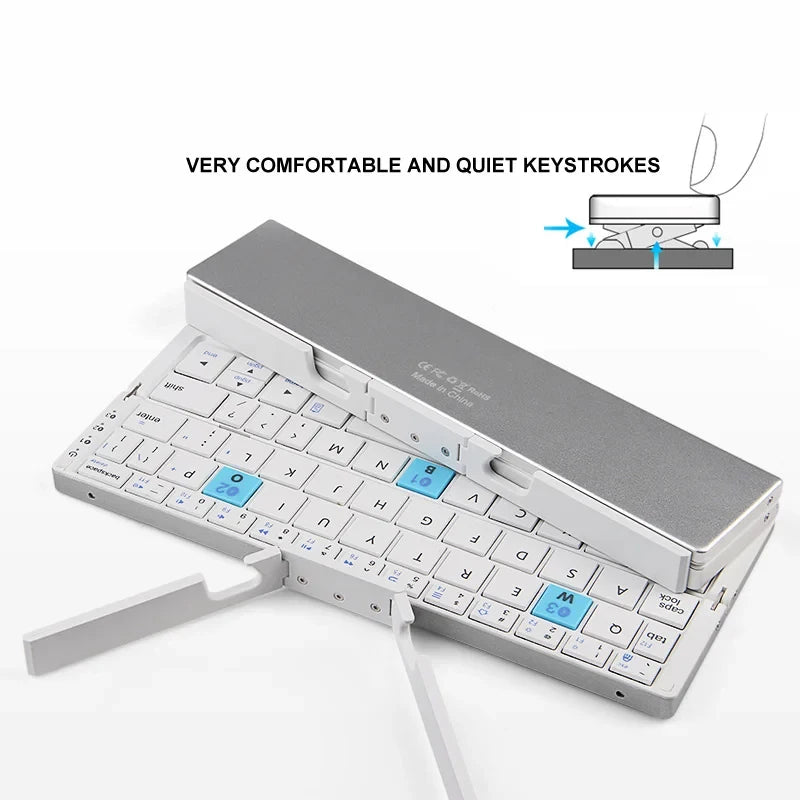 Mini Foldable Bluetooth Keyboard  Support 3 Devices  for Phone Tablet