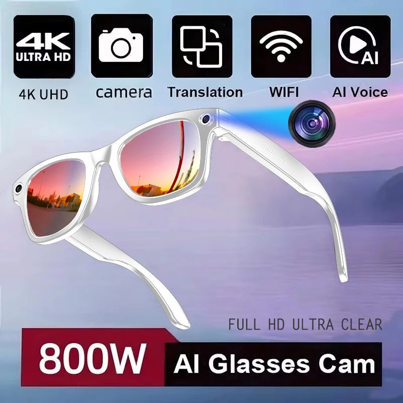 AI Sony 8MP Smart Sunglasses Photo Video Shooting Recognition Translation Wifi Bluetooth Music Play