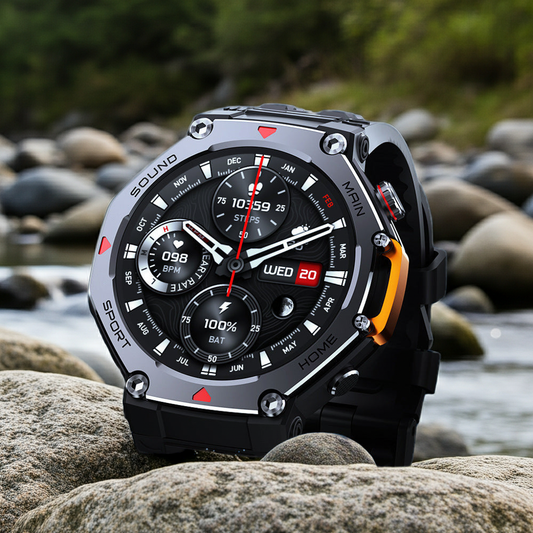 5ATM Waterproof Smart Watch with Heart Rate Monitor Blood Oxygen Tracker Fitness Tracker